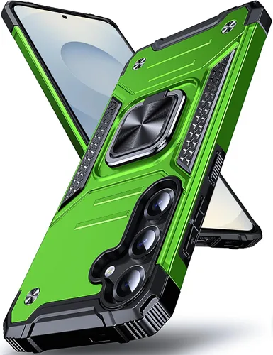 Vista 132 de DASFOND Diseñada para funda Galaxy S8 con soporte, anillo metálico giratorio mejorado de 360°, soporte kickstand de grado militar, resistente a