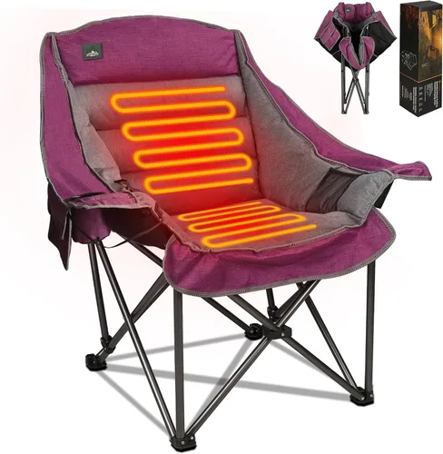 Vista 12 de Northroad Silla de campamento acolchada de gran tamaño, silla de césped plegable con soporte para tazas, bolsa de transporte para senderismo al aire