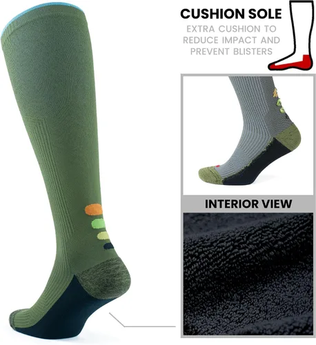 Vista 22 de GoWith Compression Socks for Men & Women, Cushioned 20-30 mmHg Graduated Compression Running Socks, Athletic Knee High Socks