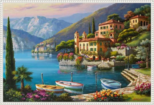 Vista 9 de Amanti Art Lienzo enmarcado para pared, 16 x 23 pulgadas, Villa Bella Vista de Sung Kim, lienzo enmarcado para pared, obras de arte de paisajes