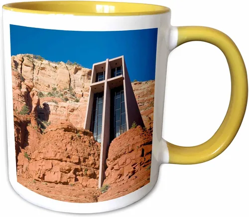 Vista 13 de 3dRose Arizona, Sedona, Chapel of The Holy Cross-Us03 Jwi0214-Jamie and Judy Wild - Taza de dos tonos, 11 onzas, negro/blanco