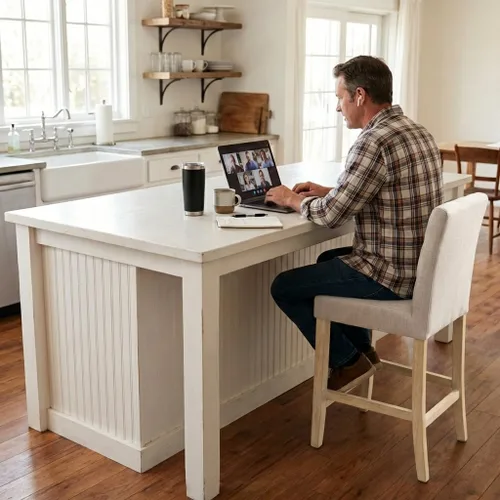 Vista 5 de YOUNIKE Taburete de bar moderno, taburete de bar con cómodo respaldo alto y patas de madera, silla de cocina de tela para isla y comedor, ya