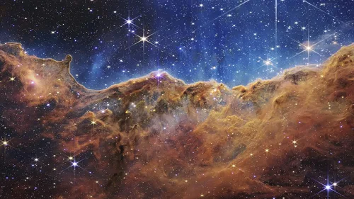 Vista 5 de Foto de la nebulosa Carina de los acantilados cósmicos (imagen de NIRCam) NASA. mural de pared espacial Galaxy Nebula Papel tapiz para despegar