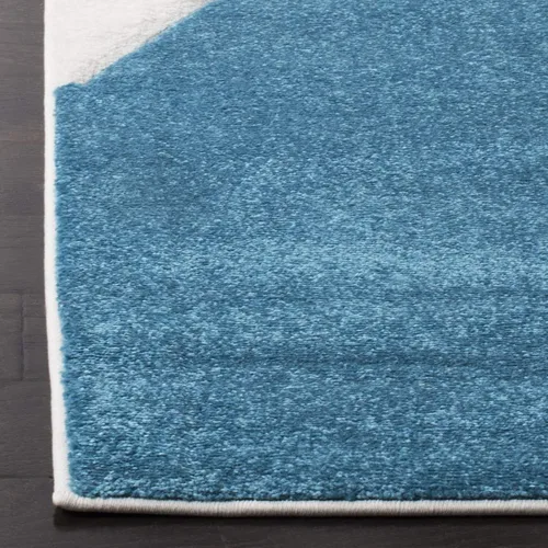 Vista 2 de SAFAVIEH - Alfombra decorativa de la colección Hollywood, 2'3" x 4', azul pavo real y fucsia, diseño moderno de mediados de siglo, sin