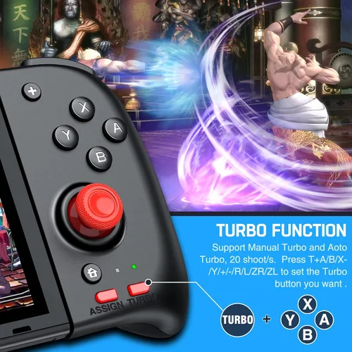 Vista 4 de Gamtoure Nintendo Switch Joycon Controlador para SwitchSwitch OLED, reemplazo para Switch Joy Con, soporte turbo, programación y función