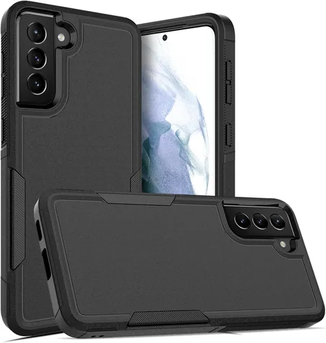 Vista 8 de Funda para Samsung Galaxy S21 Plus: funda protectora de doble capa resistente para teléfono celular a prueba de golpes con protector de pantalla