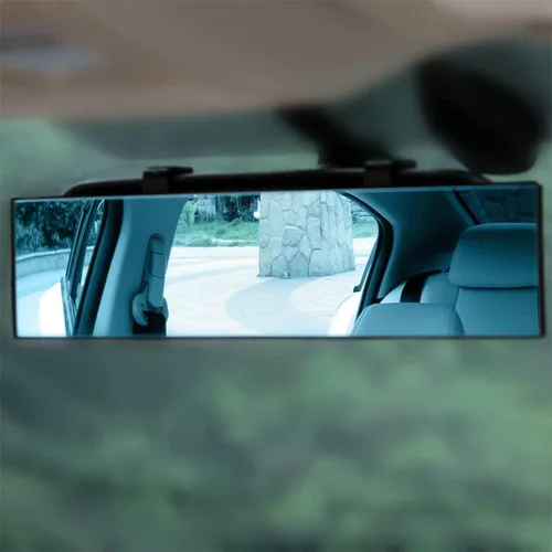 Vista 7 de XINLIYA Espejo retrovisor para automóvil, panorámico gran angular de 12 pulgadas, antirreflejo, espejo retrovisor automático con clip, superficie