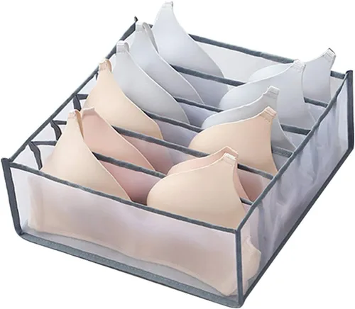 Vista 18 de Organizador de ropa interior, de malla plegable, organizador de cajón, para ropa interior, calcetines, bragas, bragas