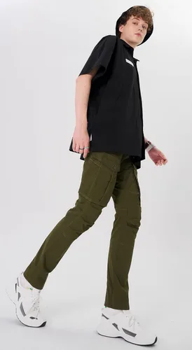 Vista 7 de Plaid&Plain Pantalones cargo ajustados con rodillas articuladas para hombre