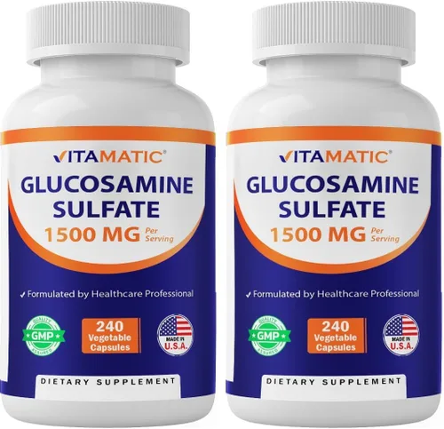 Vista 10 de Vitamatic Suplemento de sulfato de glucosamina, 1500 mg, 120 porciones, 240 cápsulas