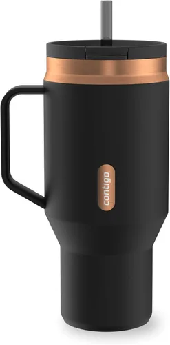 Vista 14 de Contigo SnapSeal - Botella de agua de acero inoxidable de 14 onzas con aislamiento al vacío con tapa de cierre automático a prueba de fugas