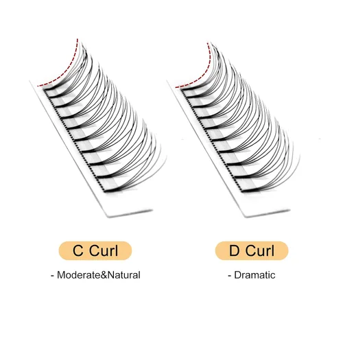 Vista 11 de QUEWEL Extensiones de Pestañas Prehechas en Ventilador, Extensiones de Pestañas Prehechas 3D de 0.07mm de Grosor, Rizado C, 8mm de Volumen