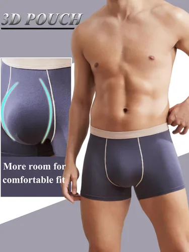 Vista 3 de DingLu Ropa interior para hombre, transpirable, suave, ropa interior cómoda de viscosa, paquete de 3