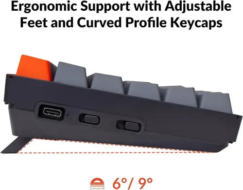 Vista 7 de Keychron K2 Teclado mecánico inalámbrico Bluetooth 51con cable USB para diseño de Mac teclado compacto de 84 teclas interruptor Gateron G Pro marrón
