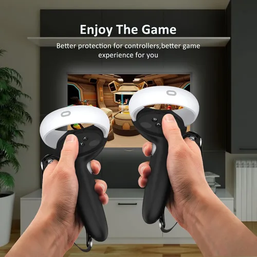 Vista 6 de Controller Grips Cover for Oculus Quest 2, Extended Controller Hand Strap with Adjustable Knuckle Handles for Boxing and Star Wars, Controller