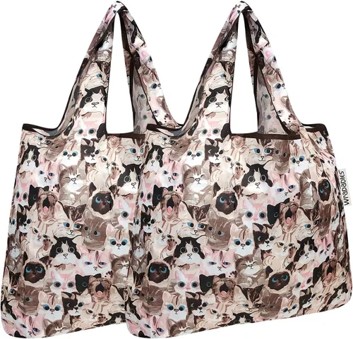 Vista 6 de allydrew Bolsa plegable de nailon para comestibles reutilizable (Set de 2), Ballenas Azules