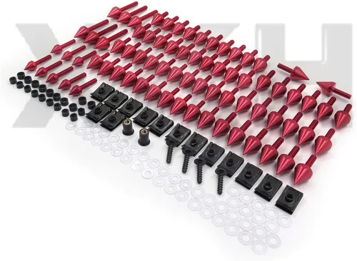 Vista 5 de XKH- Spike Carenado Parabrisas Tornillos Tornillos Compatible con Suzuki GSXR600 750 1000 Hayabusa RED Motorcycle/Kawasaki Ninja EX250 ZX14 ZX7 ZX9R