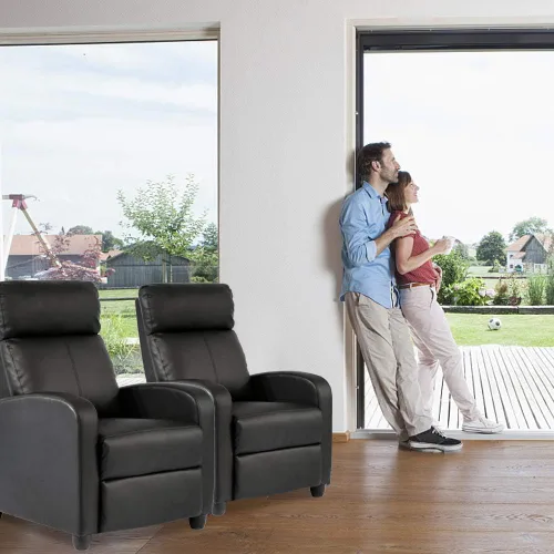Vista 2 de Silla reclinable moderna de piel sintética, sillón reclinable individual, sofá individual, asiento reclinable, asiento reclinable para sala de estar