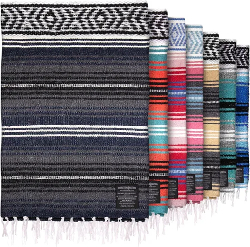 Vista 34 de Hydration Nation Auténtica manta mexicana extra grande (70 x 50 pulgadas), yoga tejida a mano, serape, falsa artesanal, playa, campamento, picnic