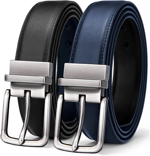 Vista 13 de BULLIANT Cinturón de cuero reversible para hombre, recortable, 1.25 Negro/Café Antiguo1033