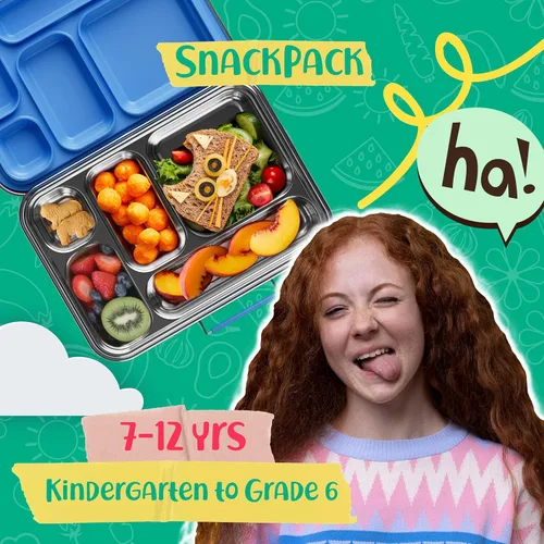 Vista 2 de AOHEA Caja Bento de Acero Inoxidable para Niños, Caja de Almuerzo Bento de Metal para Niños, Envases de Almuerzo Libres de BPA, Caja Bento de Acero