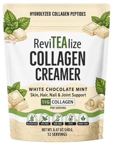 Vista 9 de ReviTEAlize - Crema de colágeno para café, té y otras bebidas, crema sin lácteos con péptidos de colágeno bovino alimentados con pasto y aceite MCT