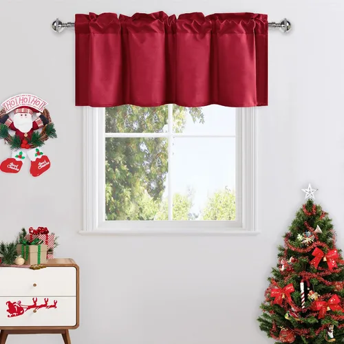 Vista 68 de DWCN Cortinas de Cenefa para Sala de Estar, Cocina, Baño/Sótano - Aqua Sólido, 1 Panel, 42 x 12 Pulgadas, Oscurecimiento de Habitación Solid Short