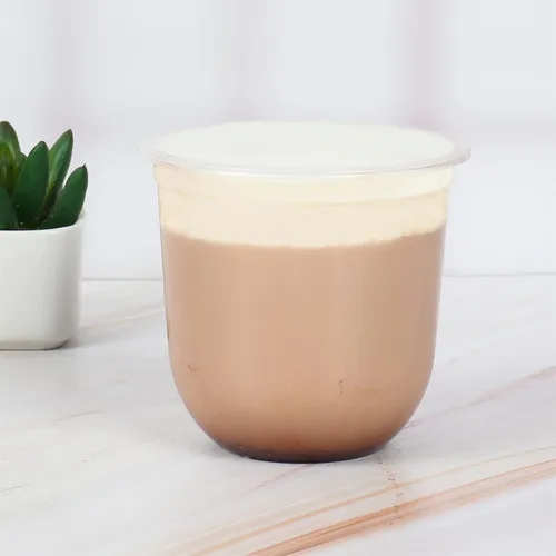 Vista 3 de Vasos desechables de plástico transparente de 12 onzas con tapas de cúpula, perfectas para bebidas frías, café, batidos, postres, sin BPA, paquete