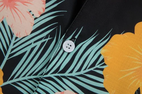 Vista 6 de CONGJI Camisa hawaiana para hombre, camisas de playa tropicales de verano, camisas de manga corta con botones, camisas Aloha casuales con botones