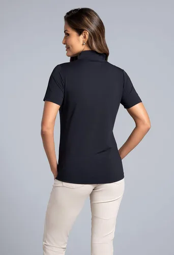 Vista 9 de IBKUL Women's Wear Sun Protective UPF 50+ Icefil Cooling Short Sleeve Mock Neck Top