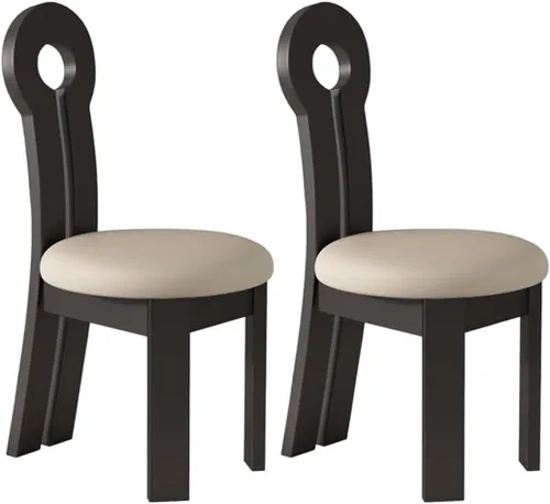 Vista 28 de YVYKFZD Dining Chairs Set, Solid Wood Dining Room Chair, Upholstered Kitchen Chairs, Unique Key-Shaped Living Room Chair, for Offices Bedroom Study