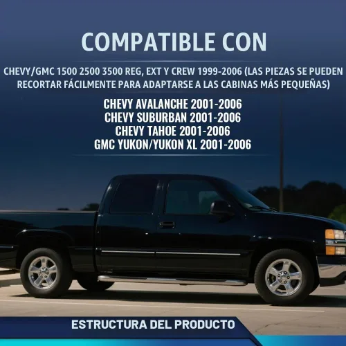 Vista 2 de PIT66 Cubiertas de óxido para balancines laterales para Chevy Avalanche