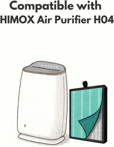 Vista 3 de Nispira H04 - Filtro HEPA 3 en 1 de repuesto compatible con el purificador de aire HIMOX H04 Elimina humo, olor, compuestos orgánicos volátiles