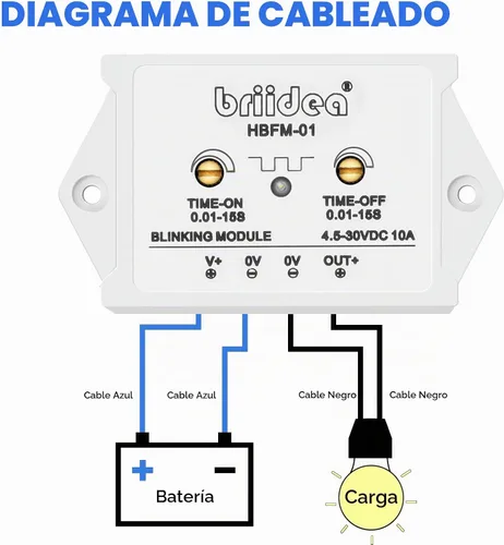 Vista 4 de Briidea Módulo de Parpadeo Intermitente de 10 Amperios DC 4.5-30V Adecuado para Varias Lámparas de Advertencia, Impermeable