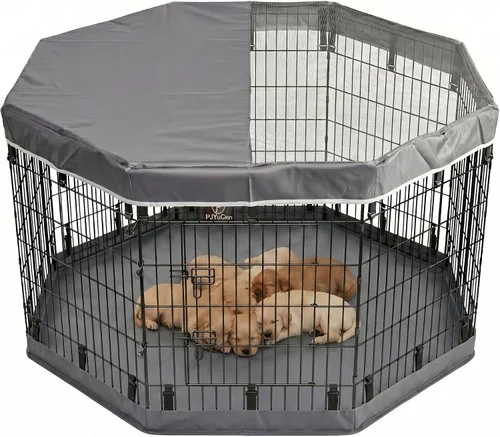 Vista 14 de PJYuCien Bolsa de Almacenamiento para Corralito de Perros, Adecuada para Corralito Plegable de Ejercicio para Mascotas de 61x61 cm, Valla