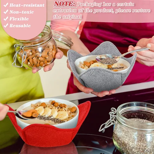 Vista 6 de Patelai 12 soportes acogedores para microondas para alimentos calientes, aptos para microondas, protegen tus manos, soporte multiusos a prueba
