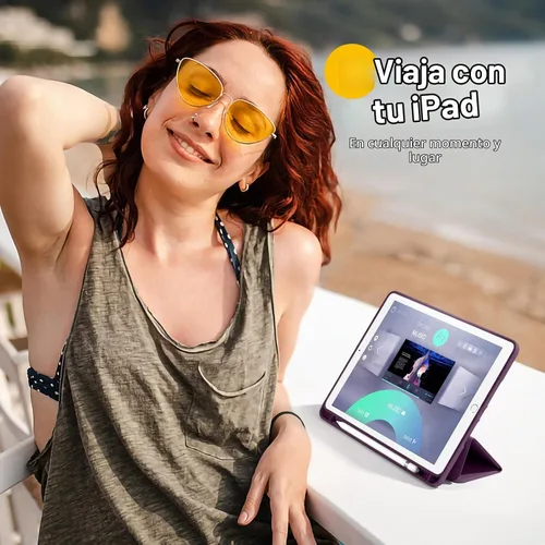 Vista 2 de Akkerds - Funda Compatible con iPad de 10.2 Pulgadas 2021/2020/2019, para iPad de 9ª/8ª/7ª Generación con Soporte para Lápiz, Funda Protectora