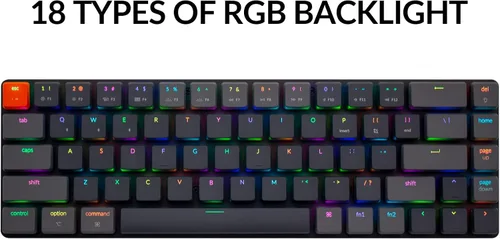 Vista 8 de Keychron K7 - Teclado de computadora con 68 teclas ultra delgado RGB retroiluminado en caliente para Mac Windows teclado mecánico inalámbrico
