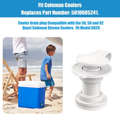 Vista 2 de Reemplazo del conjunto del tapón de drenaje del refrigerador de 1.5 "de longitud del eje para el tapón de drenaje más frío para enfriadores Coleman