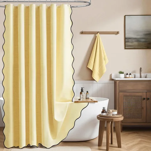Vista 33 de BTTN Lino Crema Festoneado 36x72