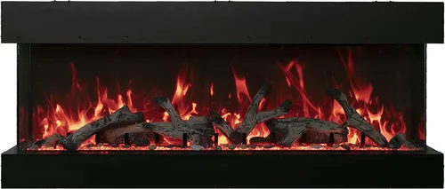 Vista 2 de 60-TRU-View-XL XT - Chimenea eléctrica de 3 caras de 60 pulgadas, calentador de chimenea de vidrio de 3 lados con control remoto y temporizador de 8