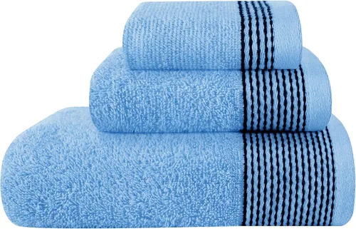 Vista 29 de Belizzi Home Juego de 3 toallas de algodón ultra suave, contiene una toalla de baño de 28 x 55 pulgadas, una toalla de mano de 16 x 24 pulgadas y un