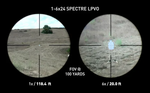 Vista 3 de Monstrum Spectre 1-6x24 LPVO Mira telescópica para rifle