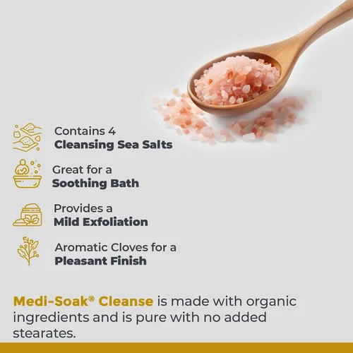 Vista 4 de Premier Research Labs Medi-Soak - Sales de baño para remojo de pies y cuerpo, baño de sal marina para mujeres y hombres, baño mineral relajante