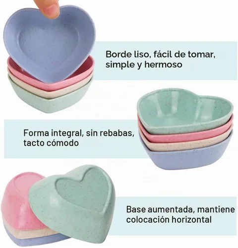 Vista 3 de Juego de 8 Platos de Salsa de Soja, Tazones para Dip de Salsa de Soja, Platos Multicolores Mini para Aperitivos, Platos para Condimentos