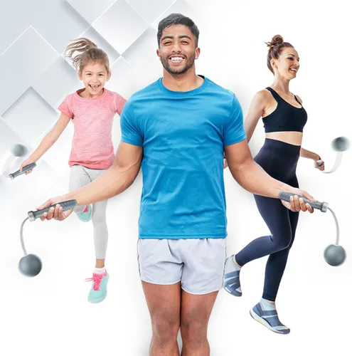 Vista 6 de Cuerda de saltar inalámbrica con asas de silicona para hombres, mujeres y niños Saltar fitness sin cuerda