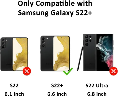 Vista 2 de DEFBSC Compatible con Samsung Galaxy S22 Plus, carcasa de corazón con borde galvanizado, protección completa de la cámara, esquinas reforzadas