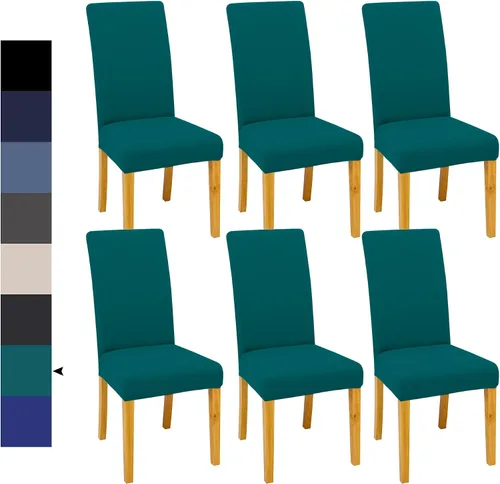 Vista 126 de Fundas para Sillas de Comedor, Juego de Fundas para Sillas de Comedor de 4 Piezas, Fundas Elásticas para Sillas de Cocina, Fundas para Sillas