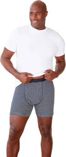 Vista 4 de KingSize Camiseta interior de algodón con cuello redondo para hombre, paquete de 3, Multi