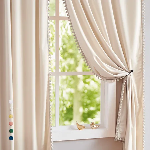 Vista 10 de Treatmentex Cortinas de terciopelo negro para dormitorio, 63 pulgadas, tacto de algodón de lujo, suaves, oscurecimiento de la habitación, 80%